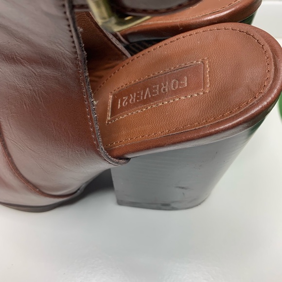 Forever 21 brown ankle strap bootie boot - Picture 4 of 6